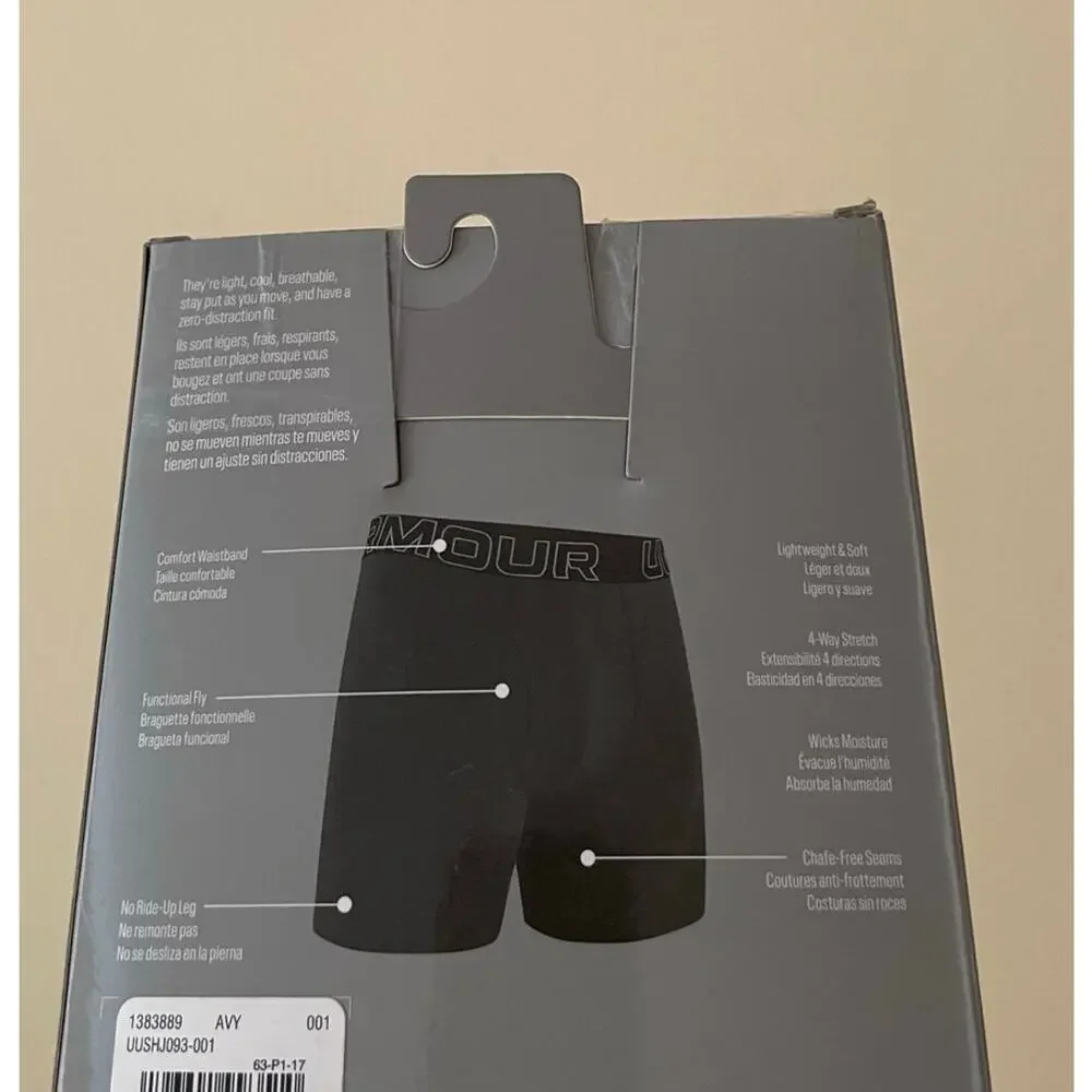 Newt Under Armour Performance Cotton Mens Size 4XL Black Boxerjock